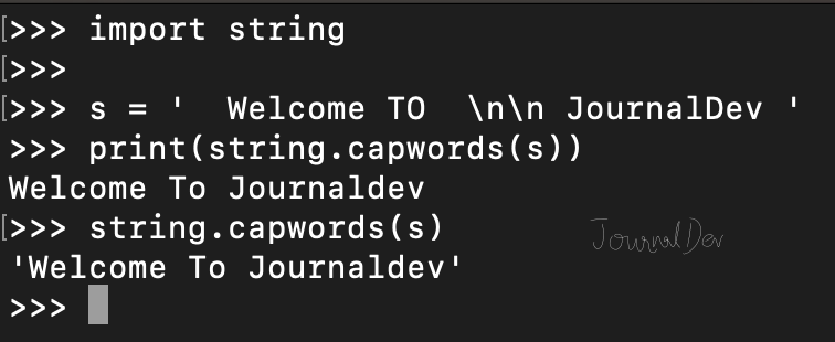 python string capwords
