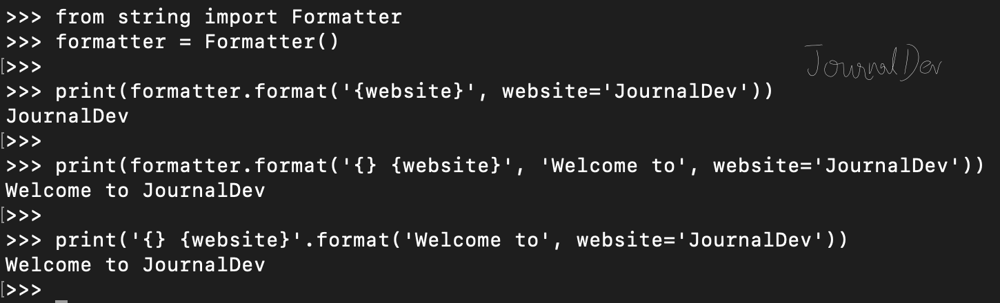 python string module Formatter class