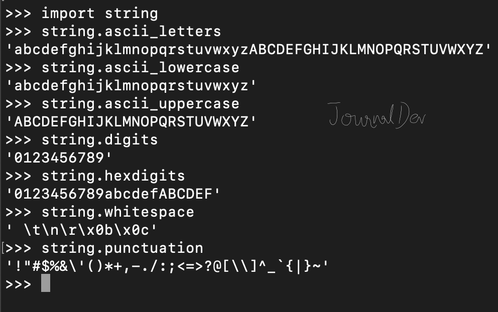 python string module constants