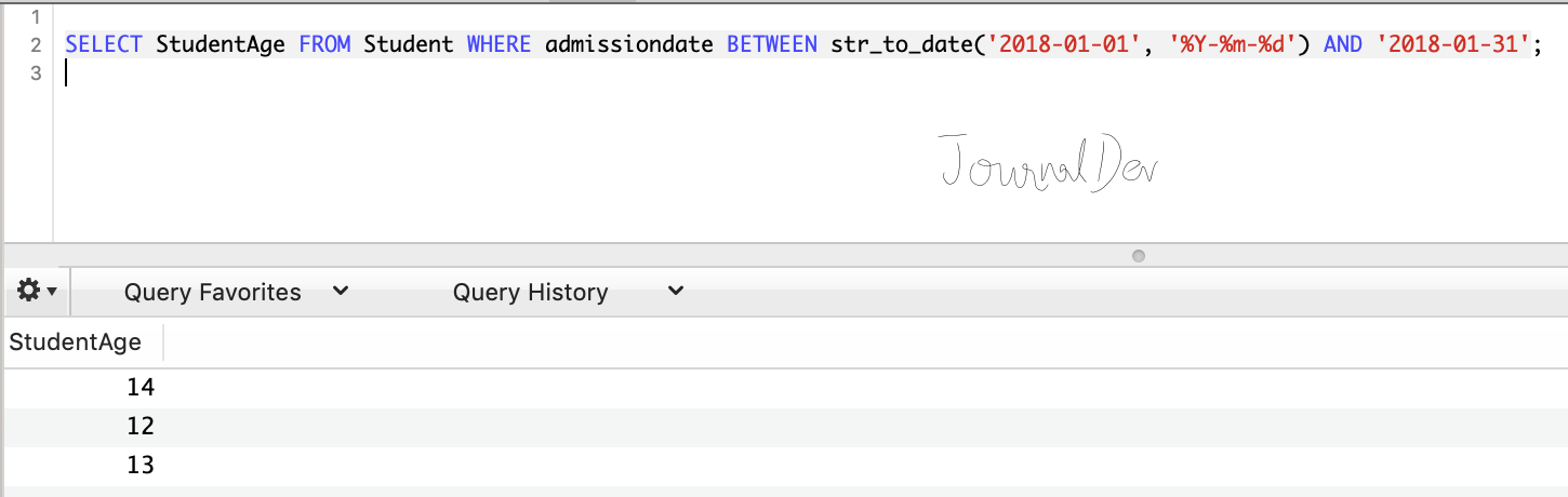 SQL Between Date Example
