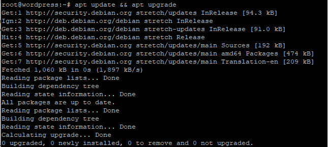 update and upgrade the ubuntu system