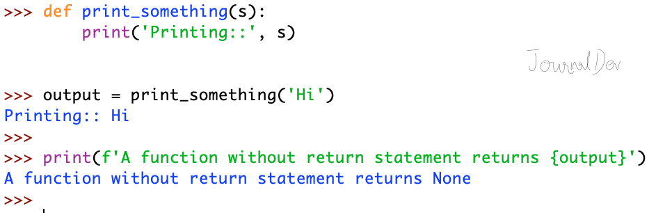 Python Function Without Return Statement