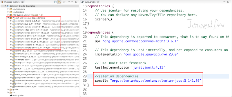 Selenie Gradle Dependencies
