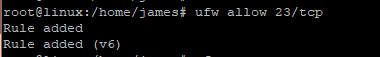 Allow Port 23 Over Ufw Firewall