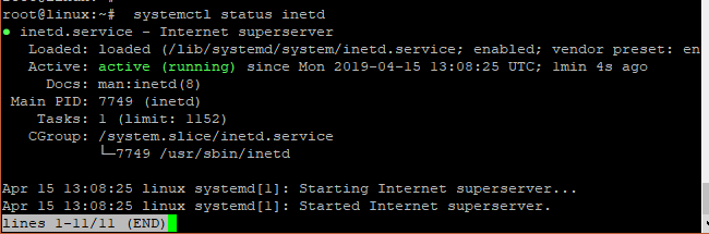 Systemctl Status Inetd