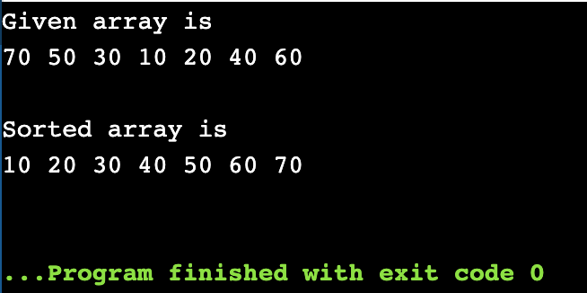 Merge Sort C Implementation