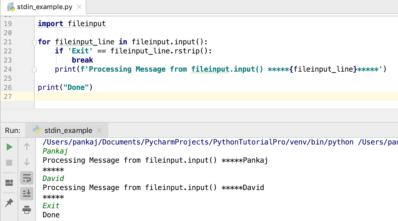 Python Fileinput Read Standard Input