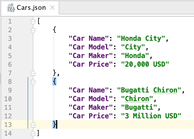Json Pretty Printed File