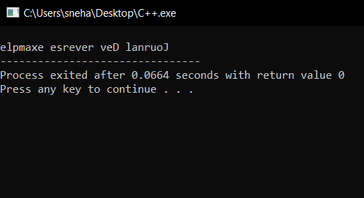 Use Of Reverse string in c++