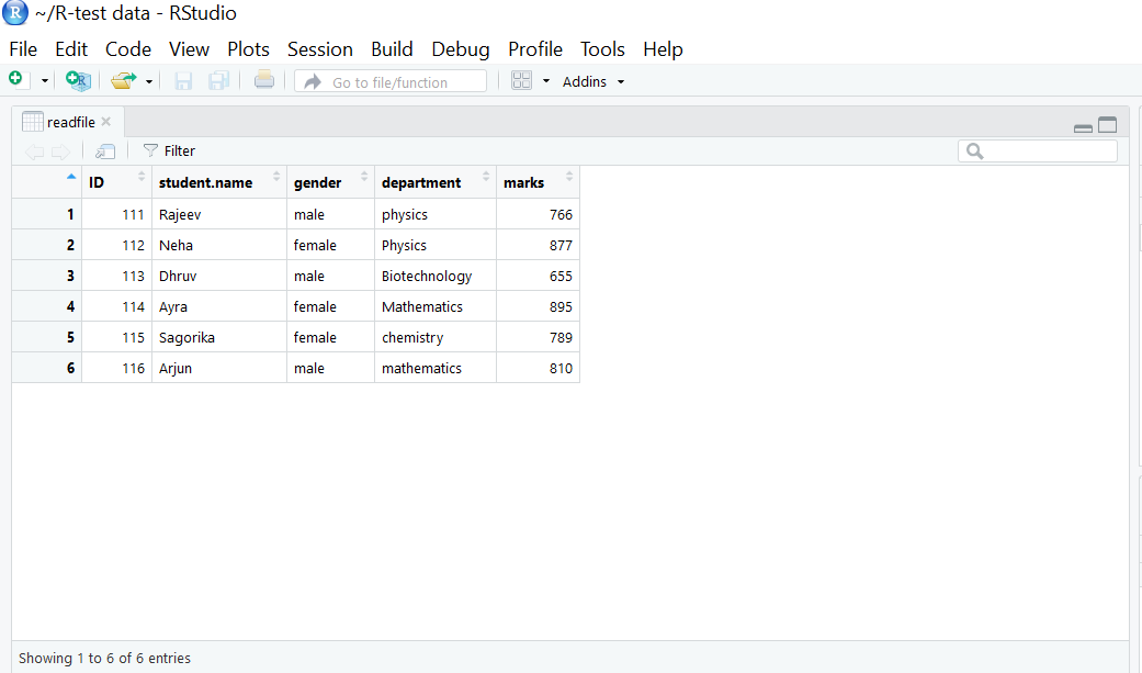 loading csv files in R