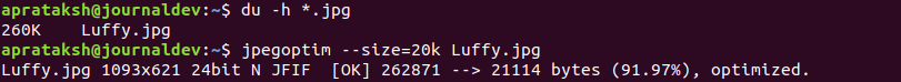 Reduce Image Size Jpegoptim