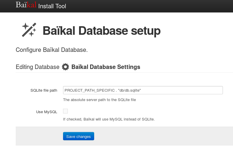 Baïkal Database setup