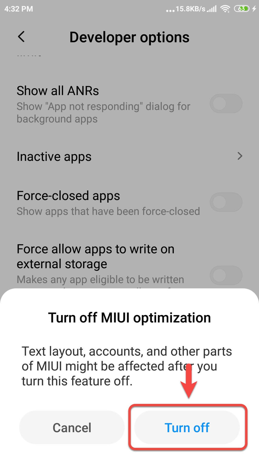 On Or Optimization Off, Miui Turn