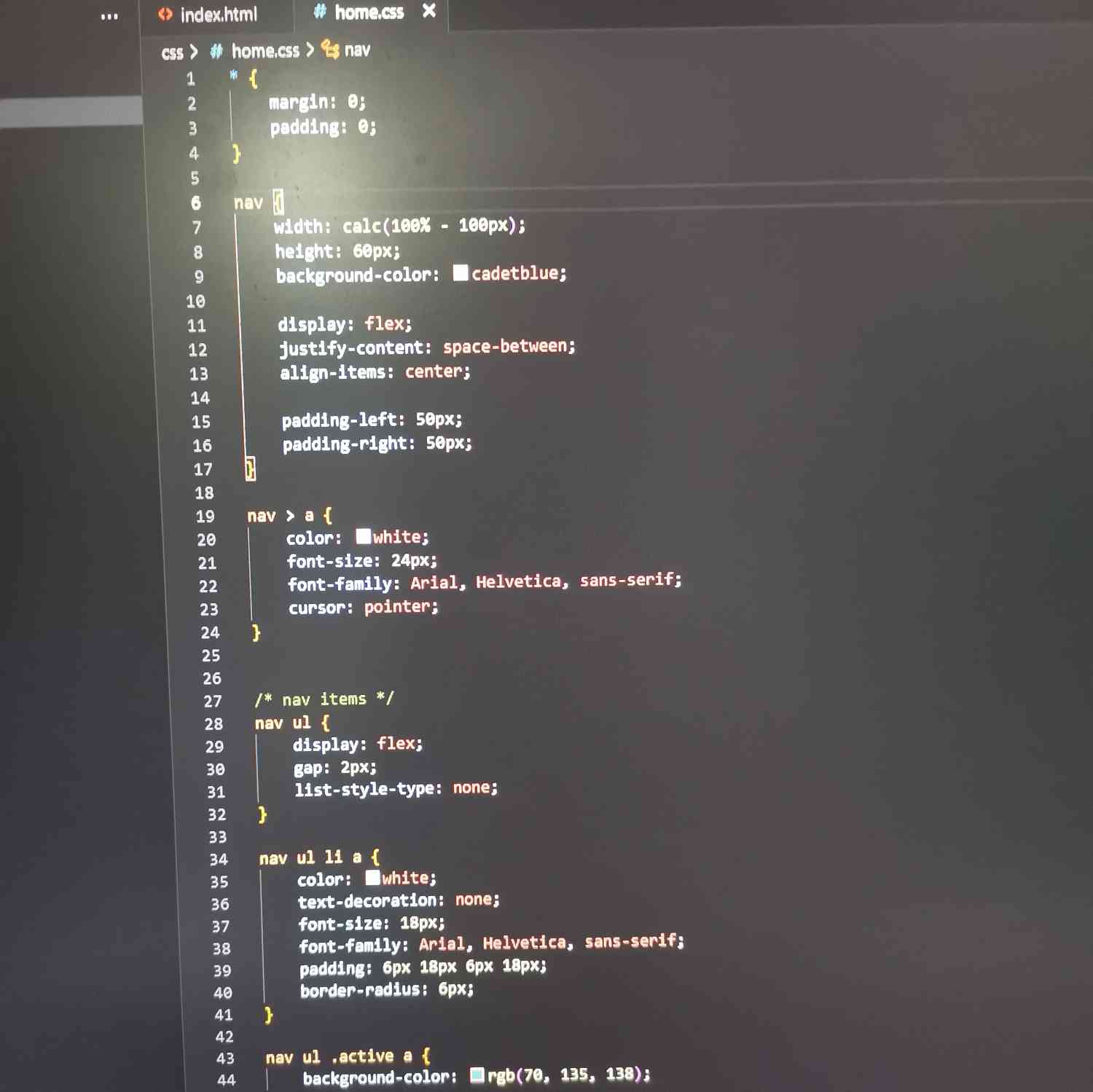 The bottom part of Aritmatica's early CSS file
