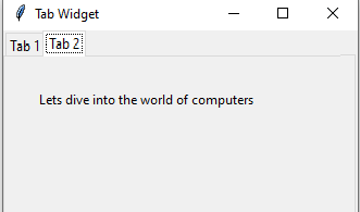 Creating Tabbed Widget With Python For GUI Application