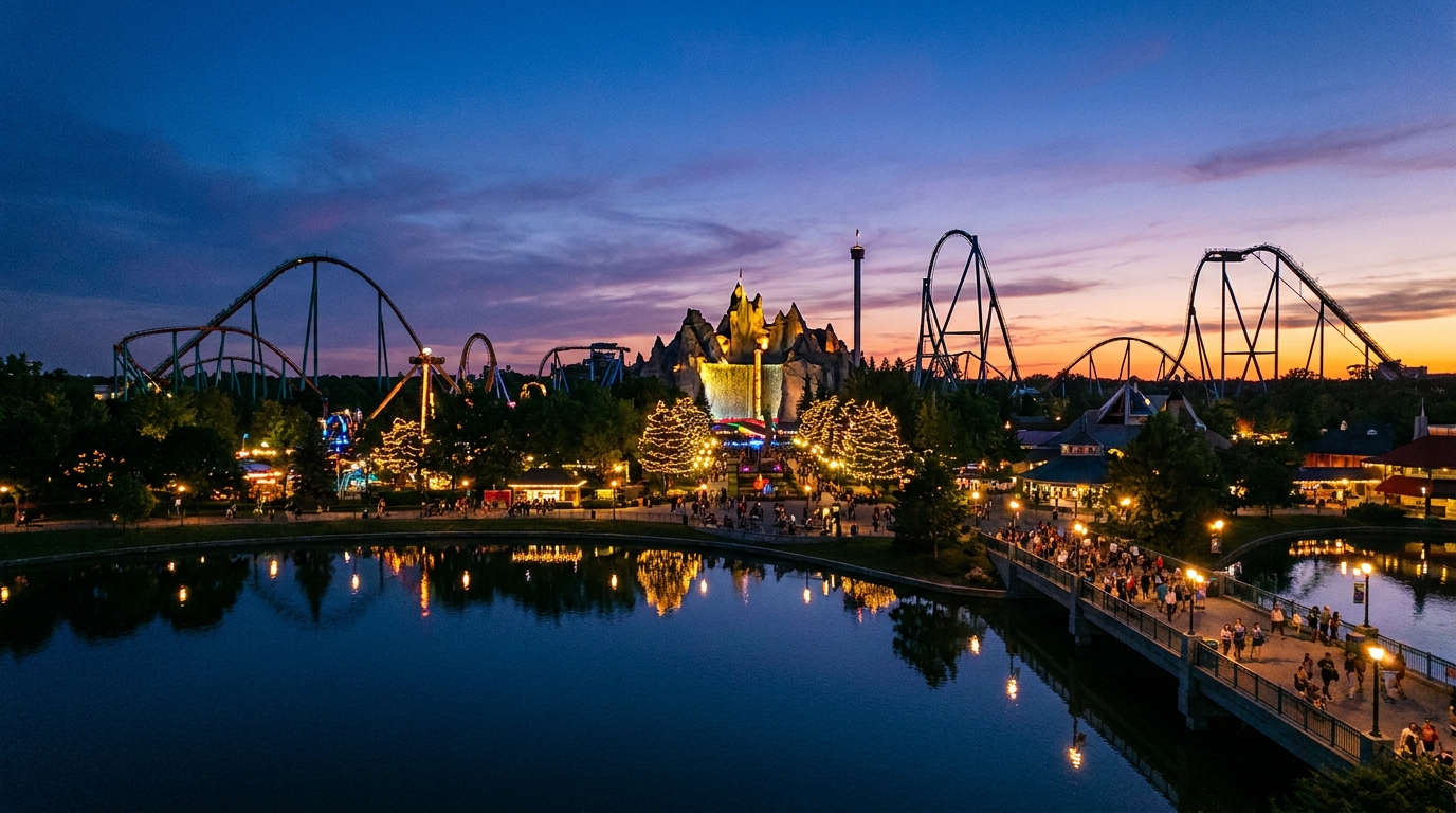 Vista nocturna de Canada's Wonderland