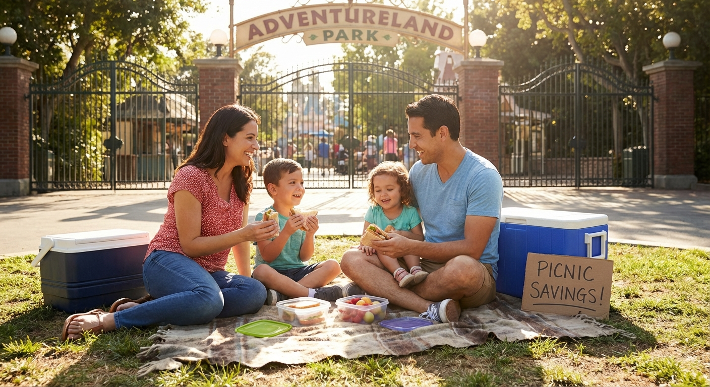 Familia en parque temático