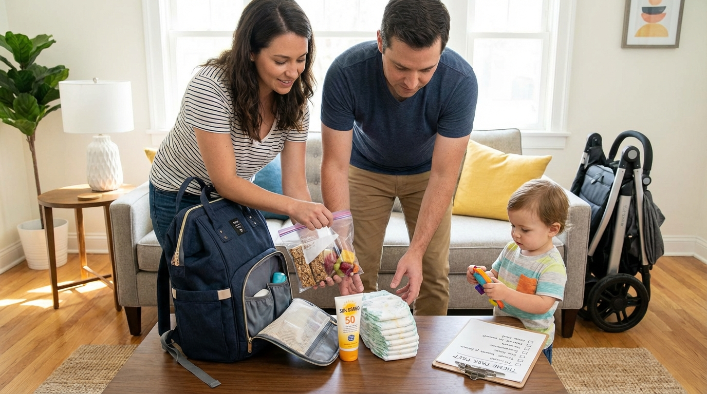 Mochila preparada parque