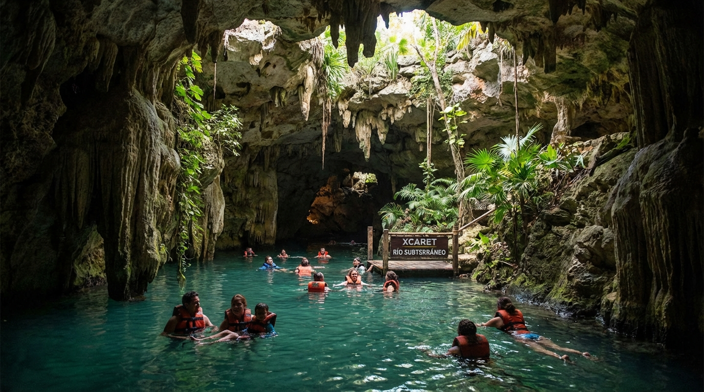 Xcaret México río subterráneo