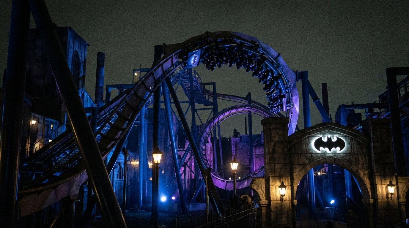 Batman Six Flags México noche