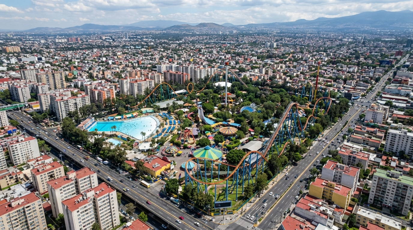 Six Flags México aéreo CDMX