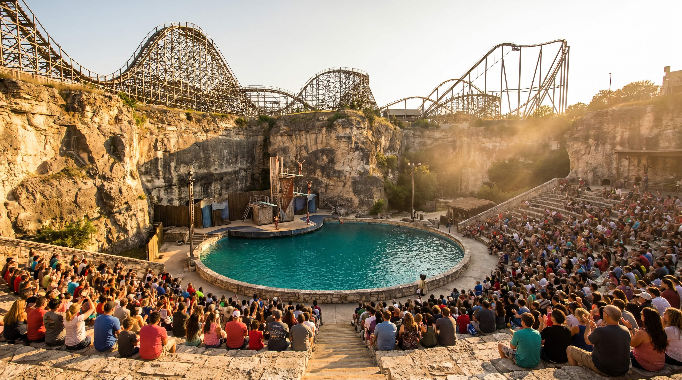 Cantera de piedra caliza en Six Flags Fiesta Texas