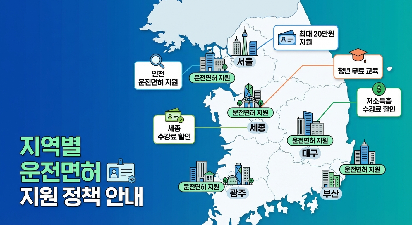 2026년 전국 지자체별 청년 운전면허 지원 사업 현황 지도