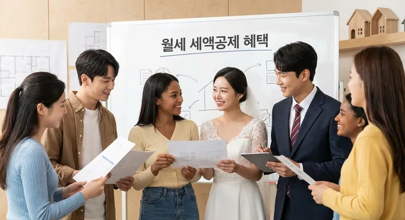 월세 세액공제 확대 내용을 논의하는 청년들과 신혼부부