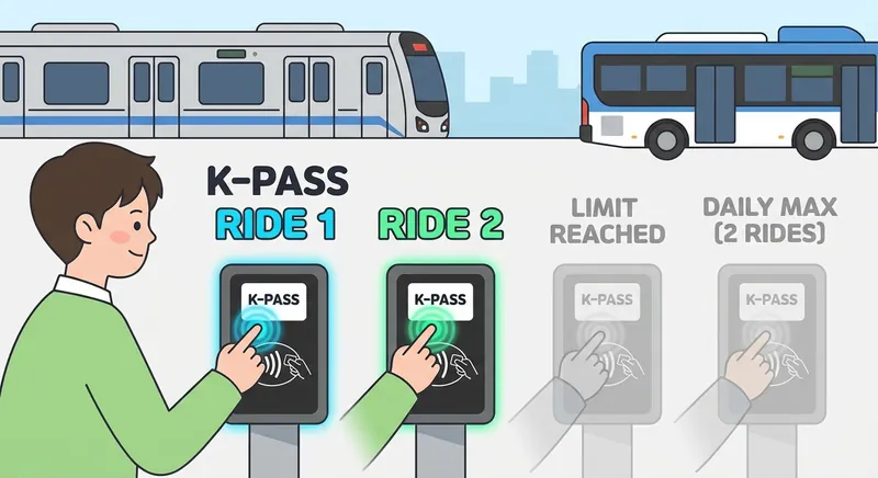 K-패스 일일 2회 환급 제한 안내 그래픽