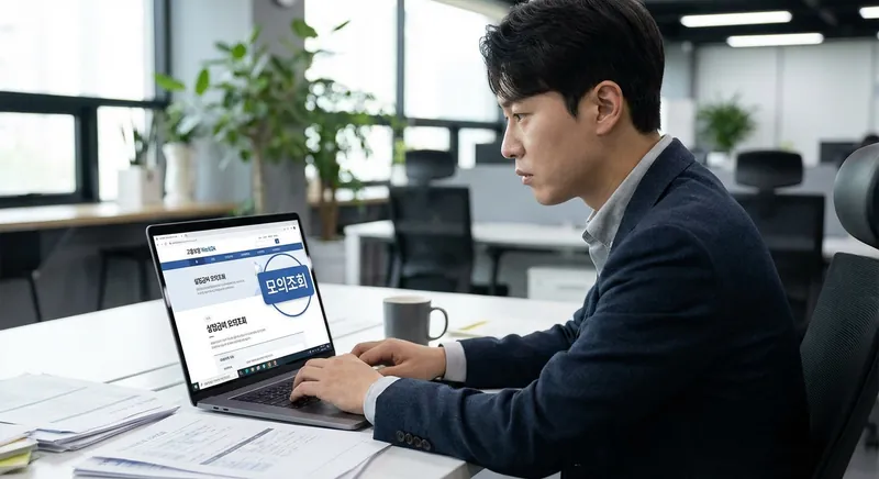 고용보험 Work24 홈페이지에서 실업급여 모의조회하는 모습