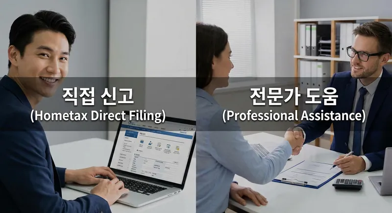 홈택스 직접 신고와 세무사 상담을 통한 프리랜서 종합소득세 신고 방법 비교
