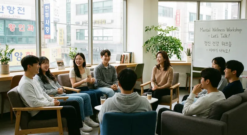 대학 또는 직장에서 '찾아가는 마음 상담소'를 이용하는 청년들