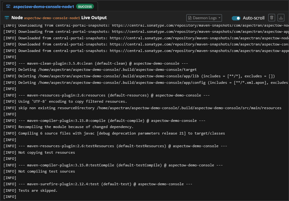 Real-time Live Terminal Stream with Dynamic Node Tabs