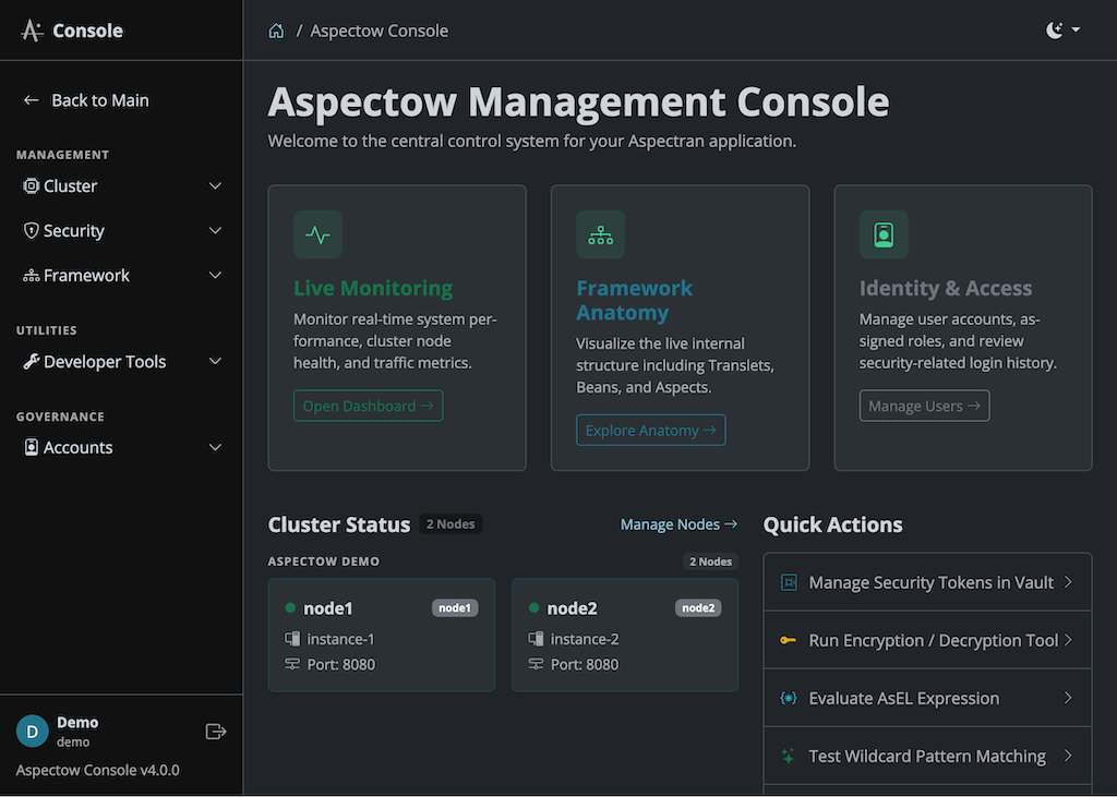 Aspectow Console