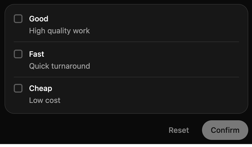 Option List component