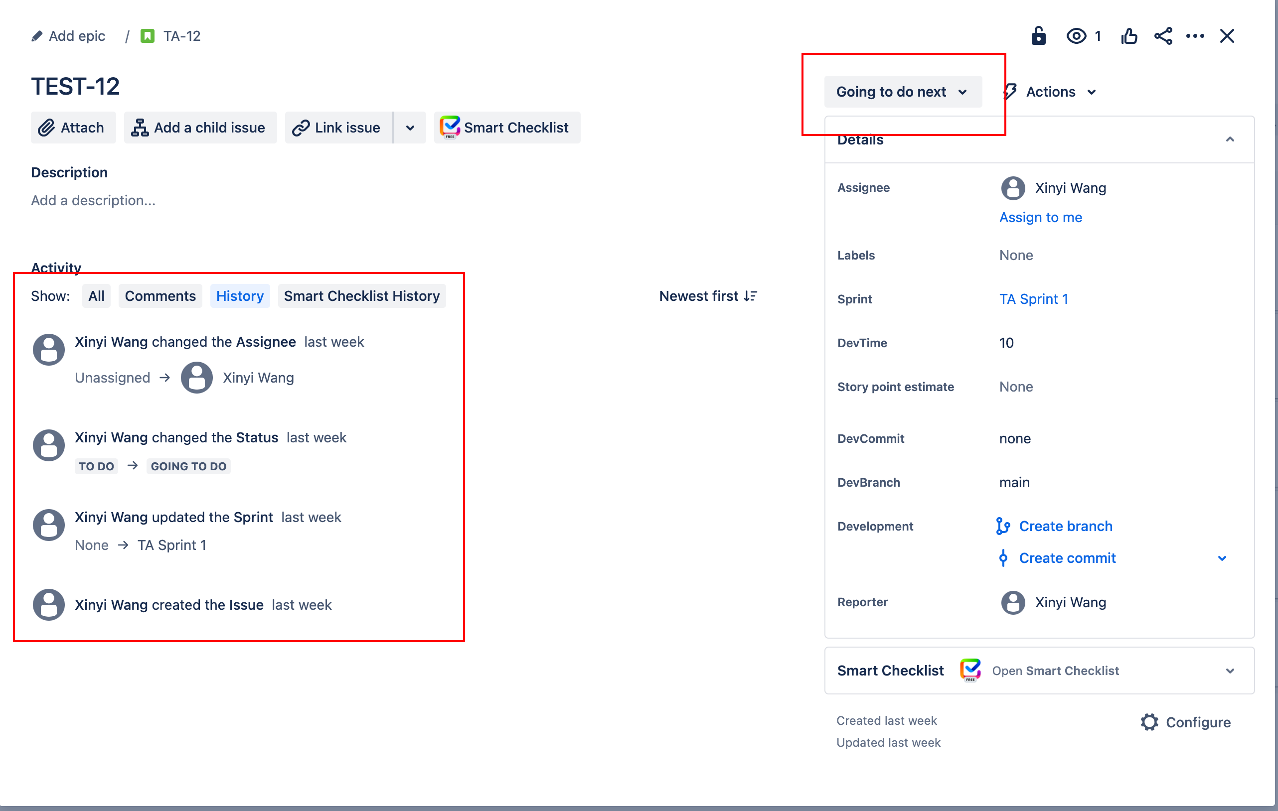 Image of status change