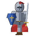 Demo — pixel art knight walking animation created with aseprite-mcp