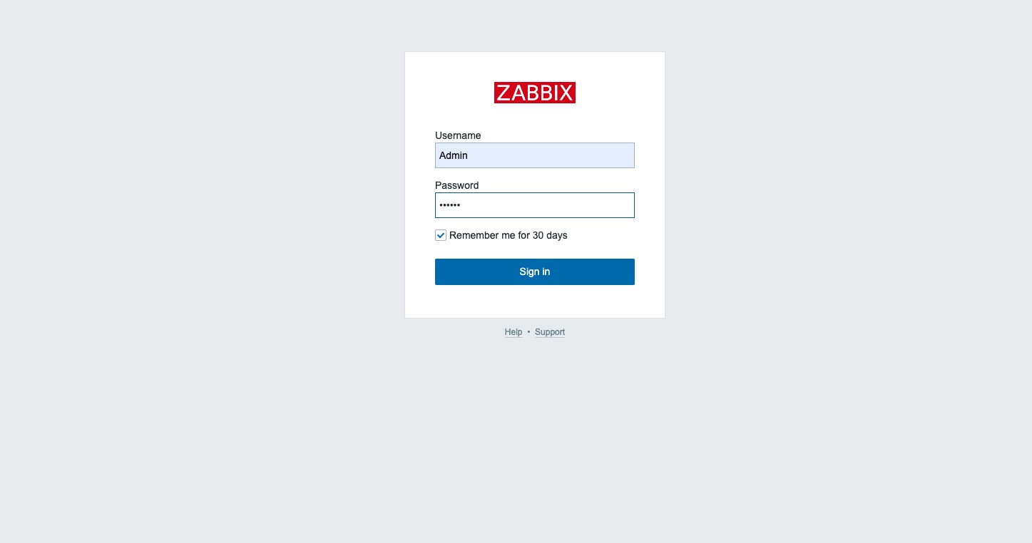 zabbix login