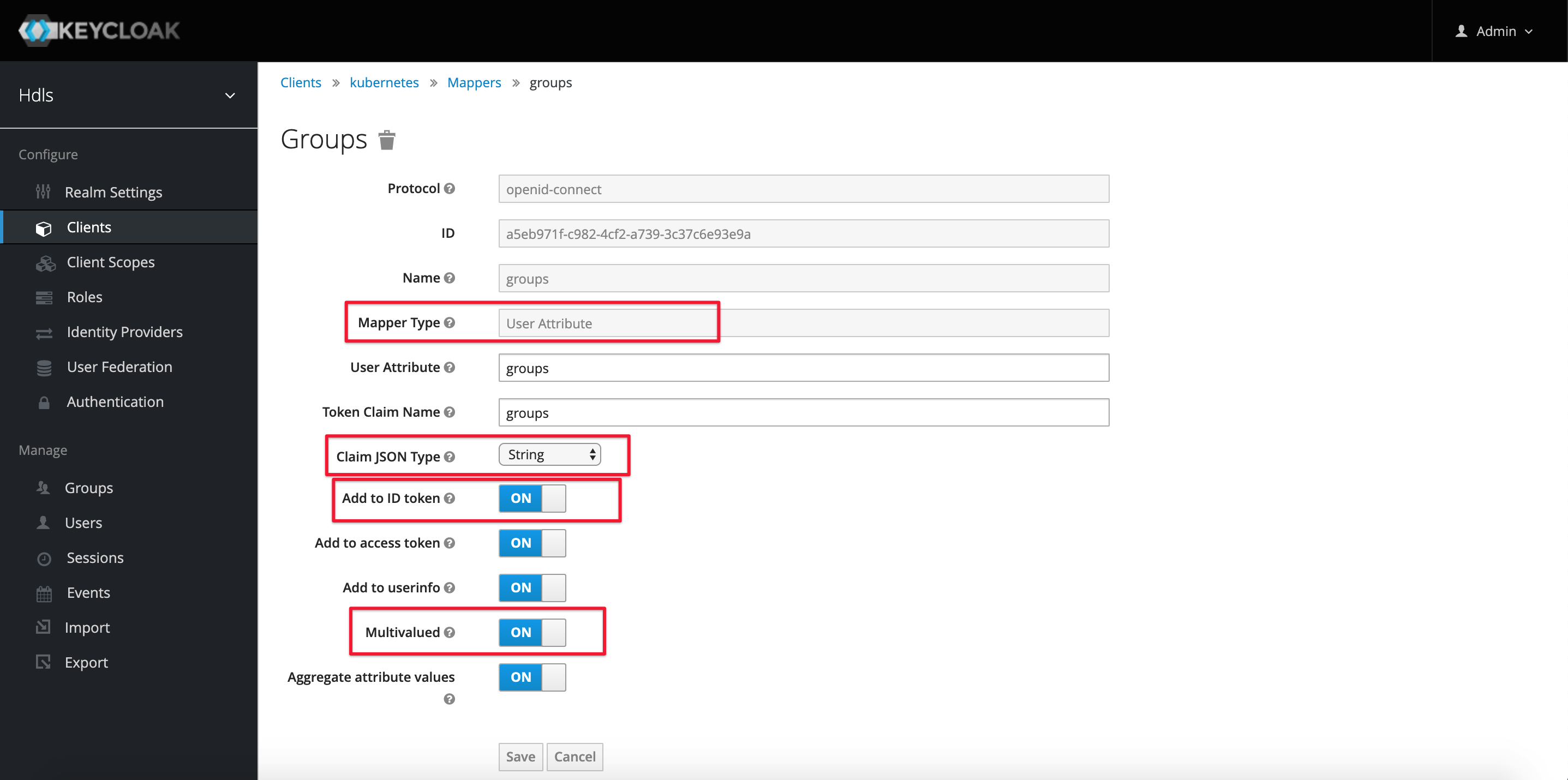 Configuration in KeyCloak