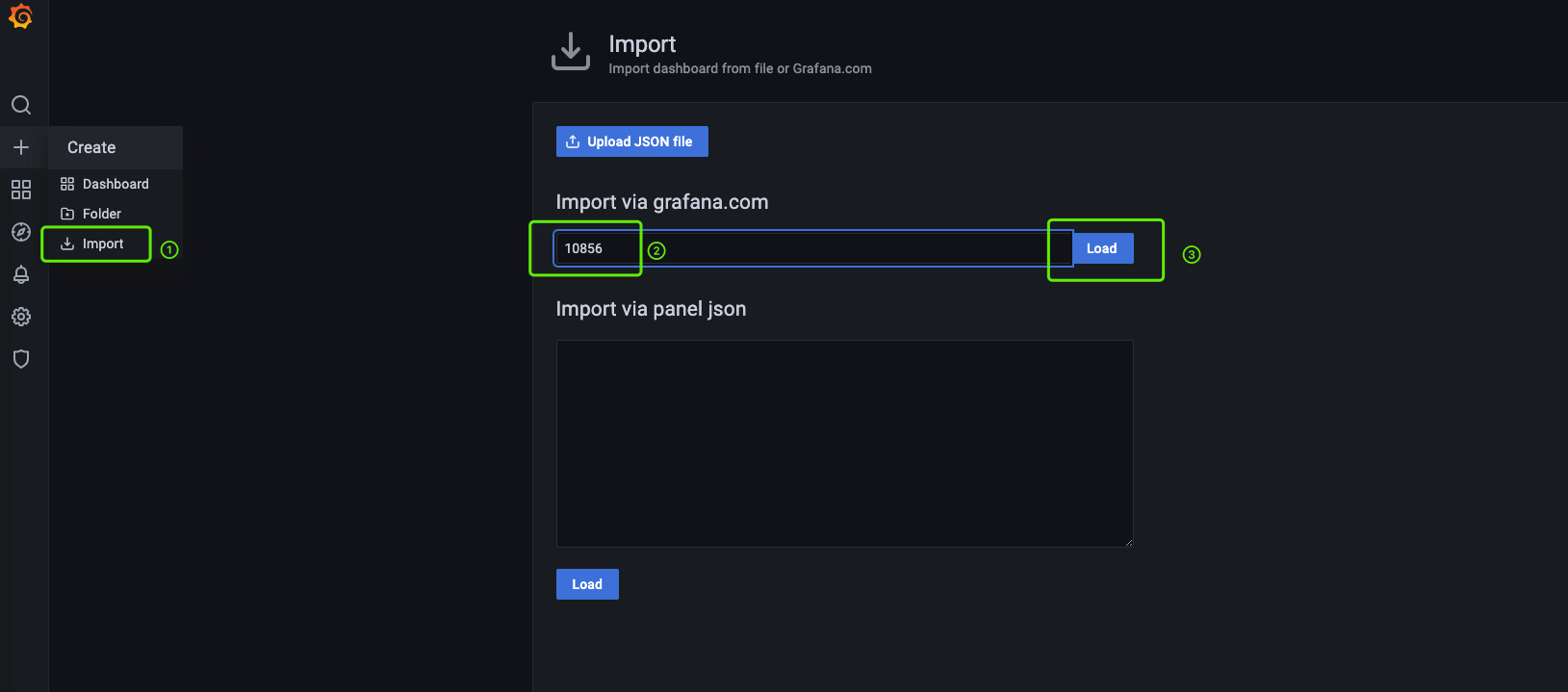 grafana Adding a template