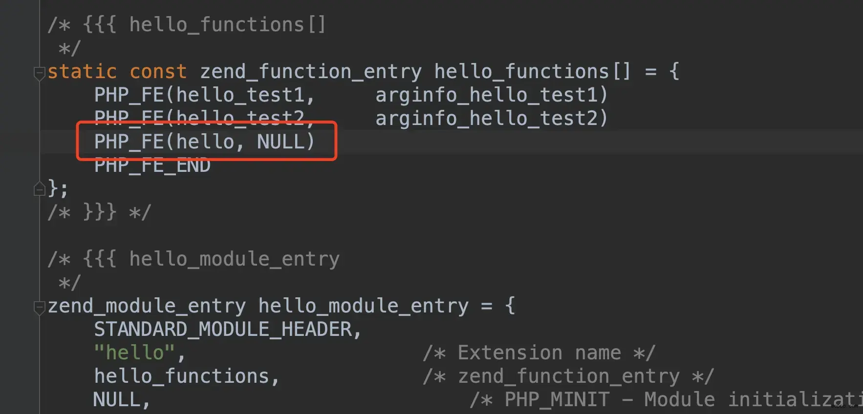 hello_functions[] array