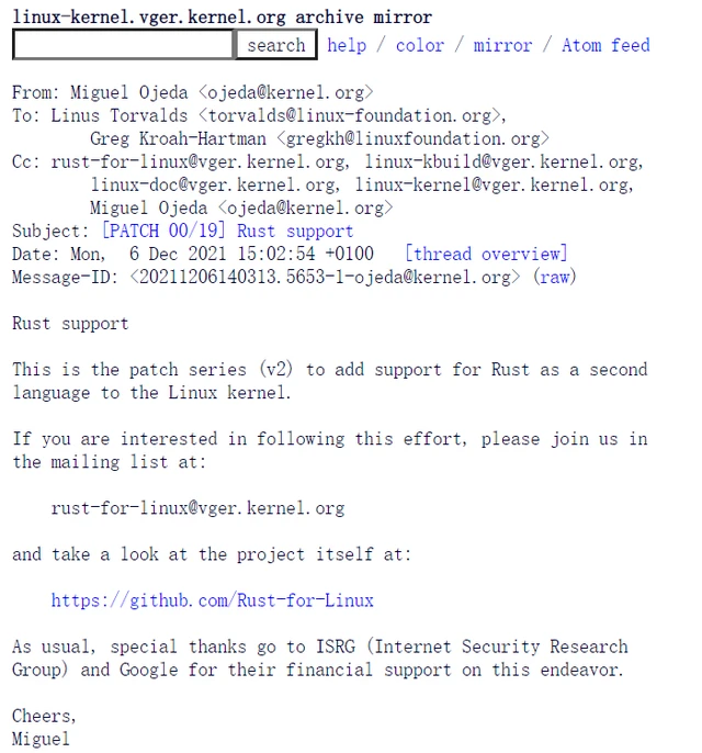 linux kernel mailing list