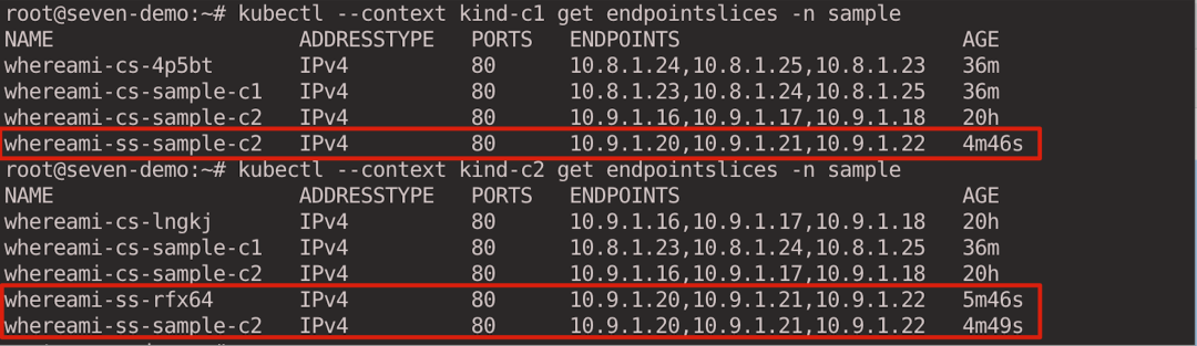 Pod IPs are resolved according to Endpointslice