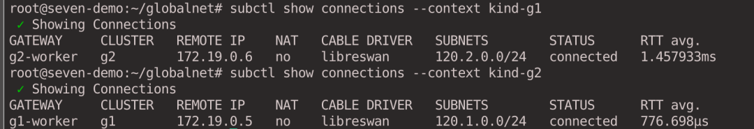 Viewing cluster connections