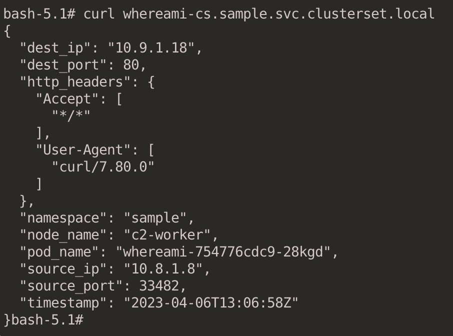 The Pod is in a c2 cluster