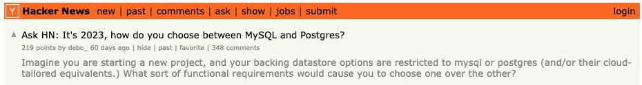 Postgres or MySQL?
