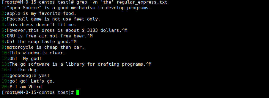 Linux正则表达式反向选择字符串
