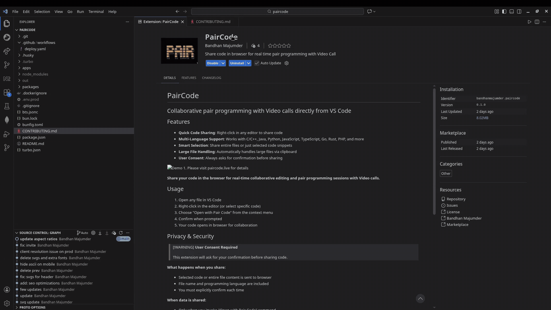 VSCode extension preview