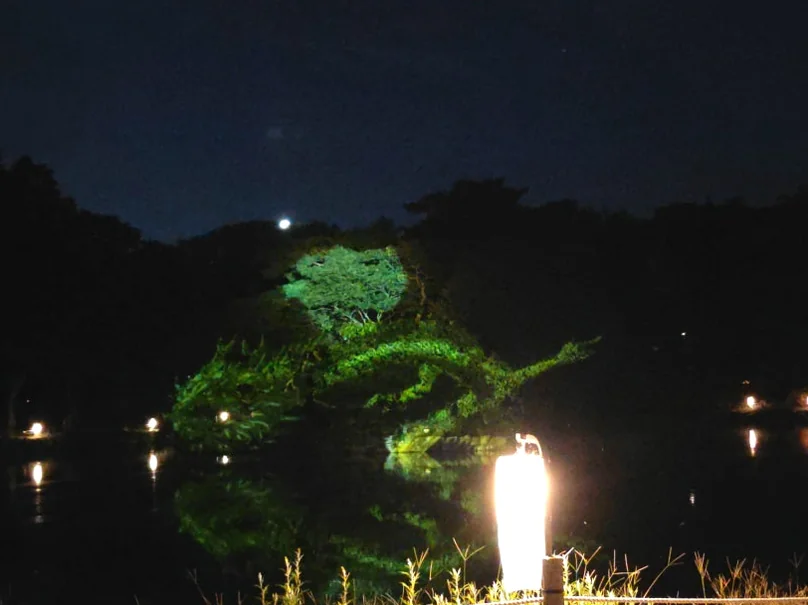 伝統的な提灯が水面に反射し、静かな夜の王宮の池を彩る幻想的な風景 - 2026年ソウル、夜の王宮を彩る光の祭典。昌慶宮'水光蓮花'完全ガイド