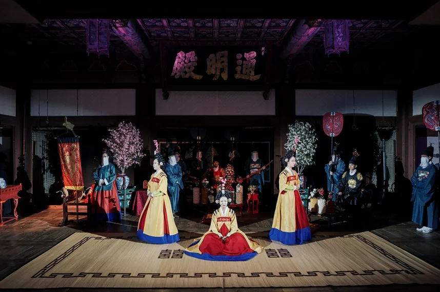 A close-up of the delicate embroidery on a royal Joseon court garment used for the experience - Royal Filial Piety Reimagined: The 2026 Changgyeonggung Yayeon Night Banquet
